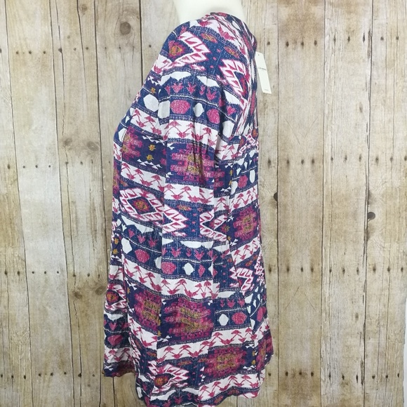 Lucky Brand Tribal Border Button Up Shirt Small - Picture 2 of 8